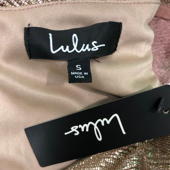 Lulu's Gold Side Ruched Mini Dress NWT - Picture 4 of 4